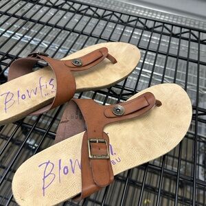 Blowfish Tan Leather Sandals